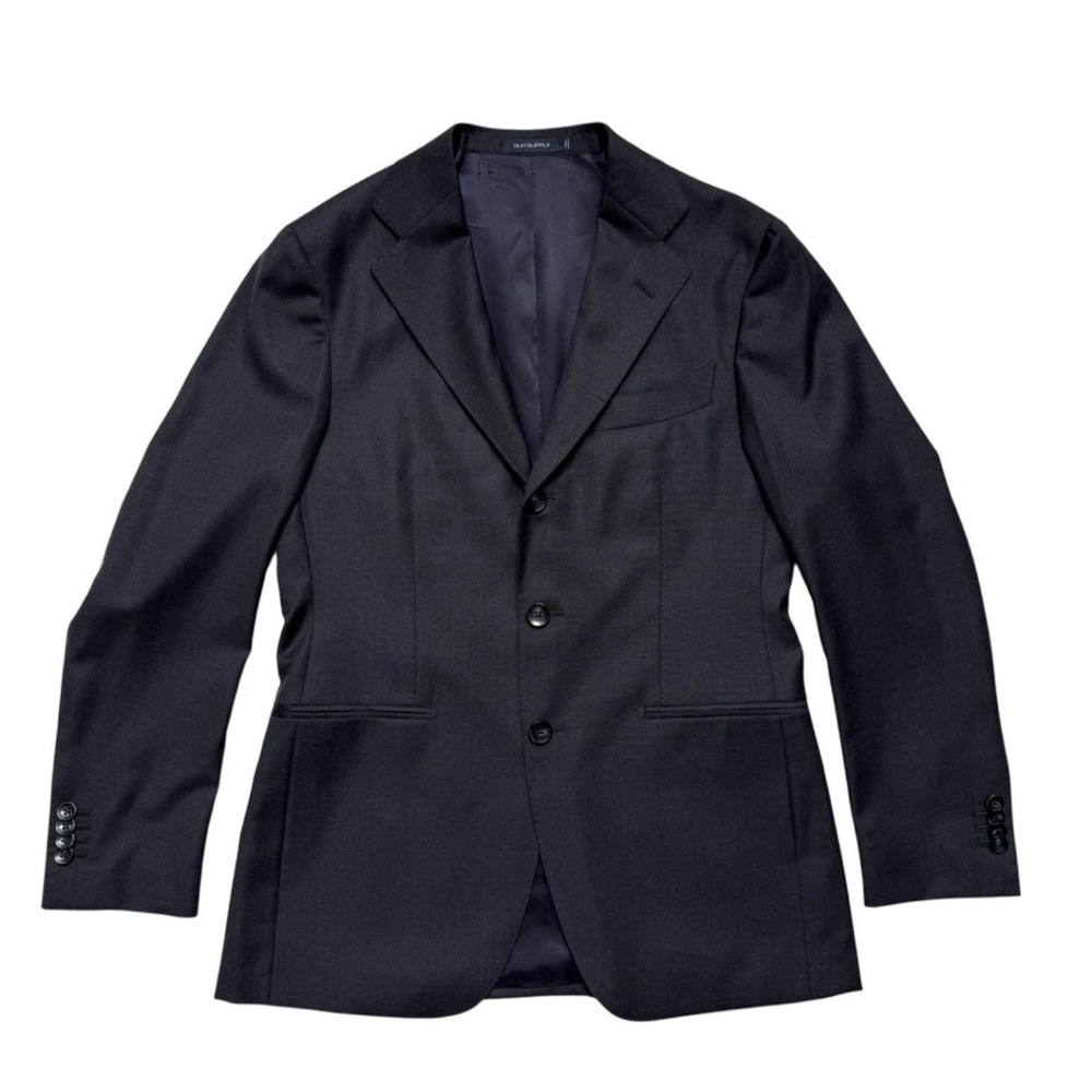 Suitsupply Reda Havana Jetted Slim Wool Mens Sz 36 US Black Blazer